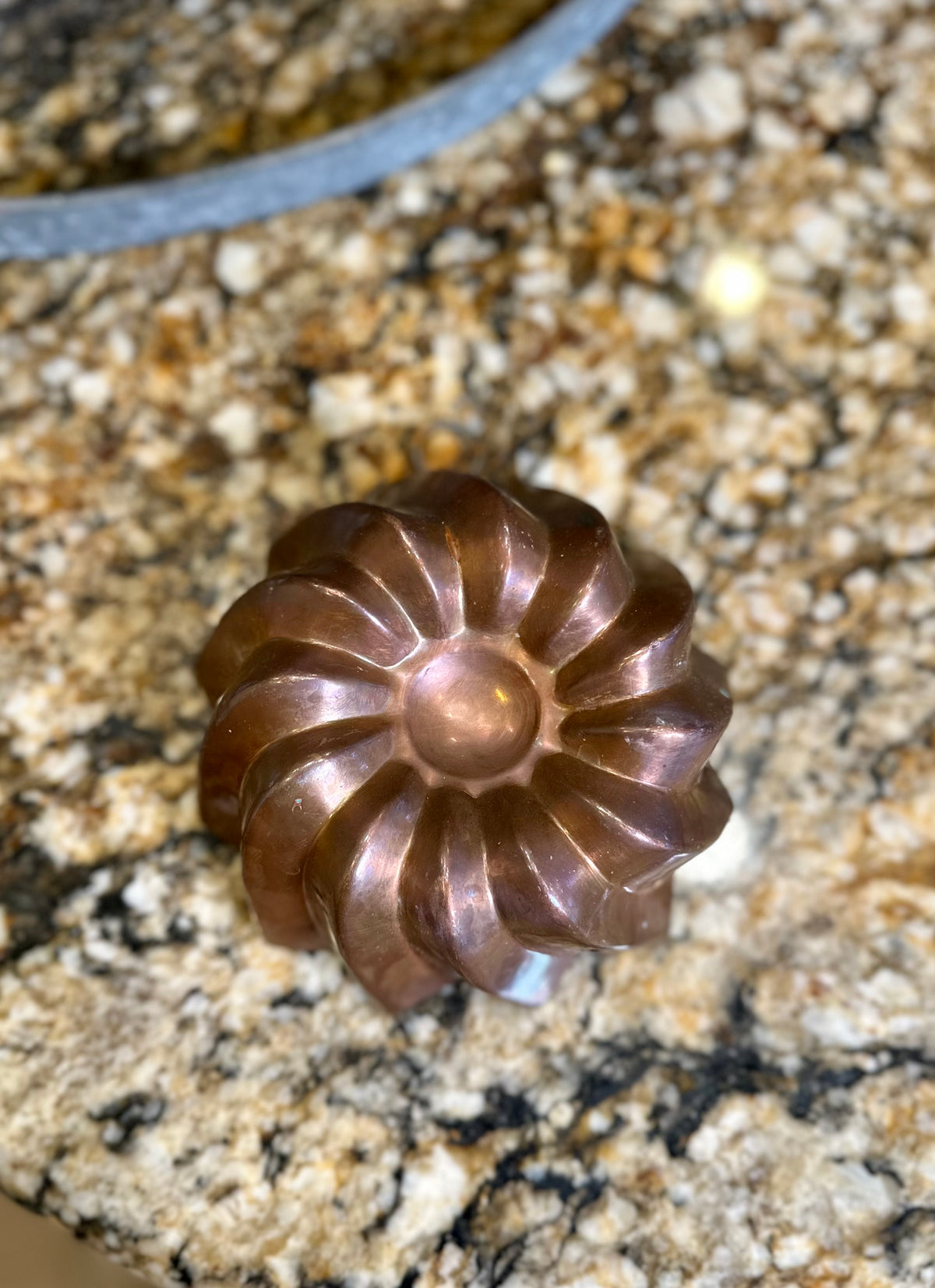 Vintage Fluted Round Copper Kitchen Mold