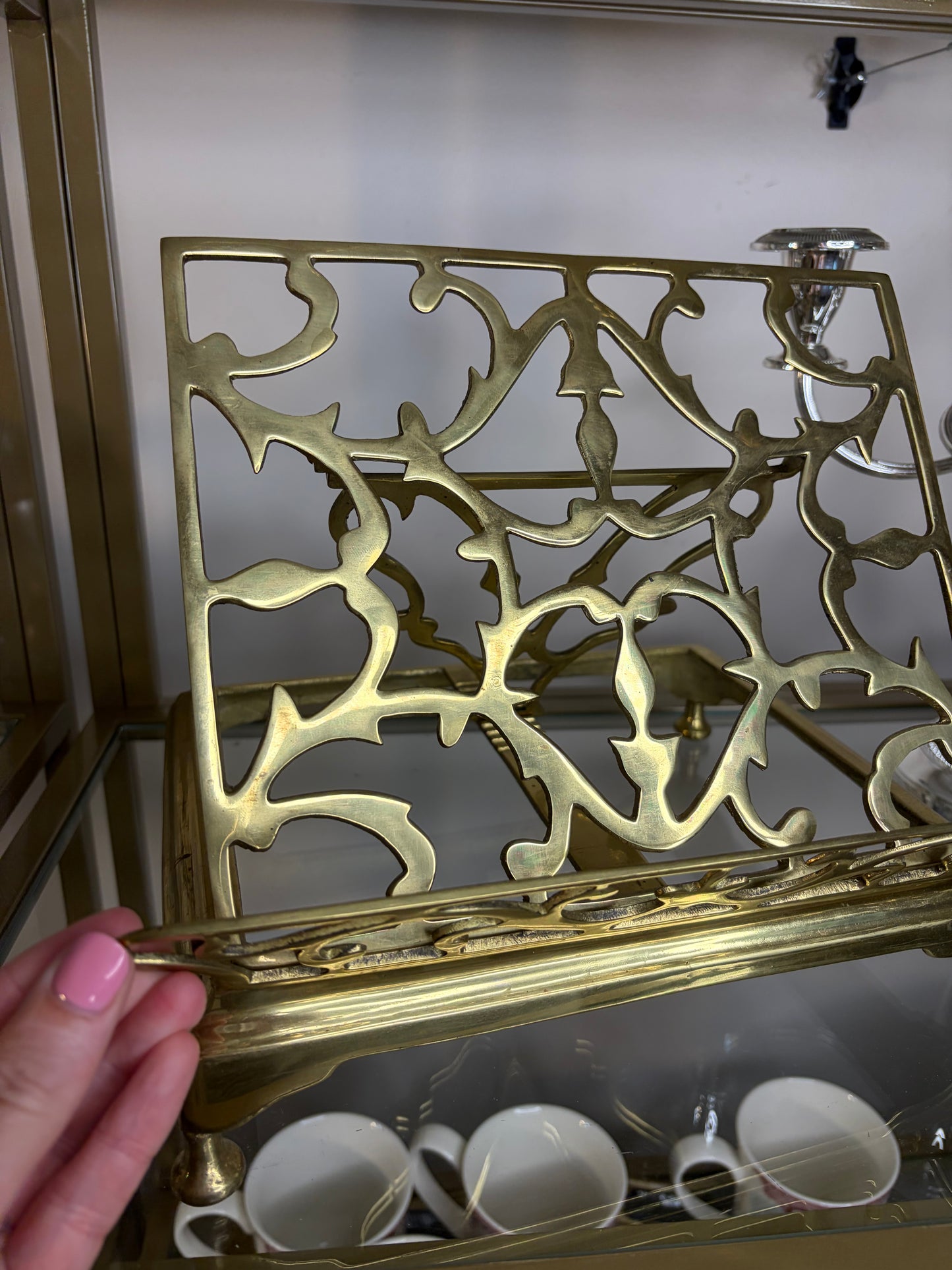 Lovely adjustable and foldable brass book stand!
