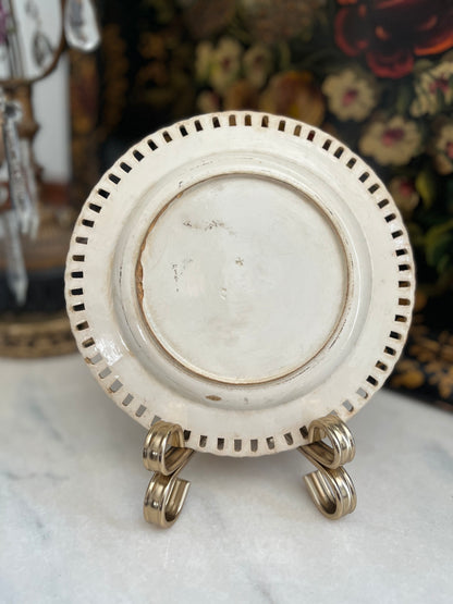 Early 19th Century Staffordshire Transferware Pierced Rim Plates – Romantic Pastoral Scenes – Set of Five, 8”