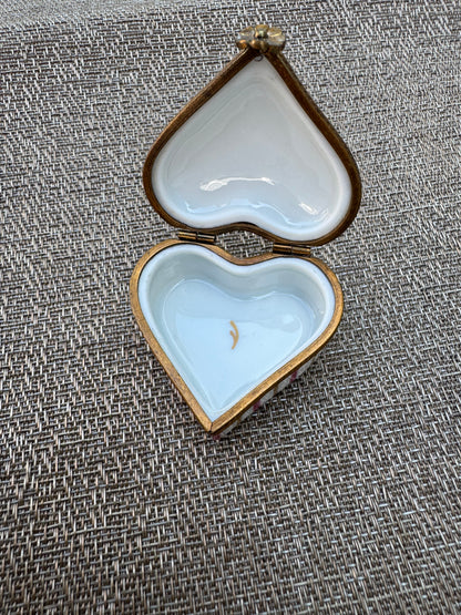 Authentic Limoges Hand-Painted Heart Trinket Box 🇫🇷