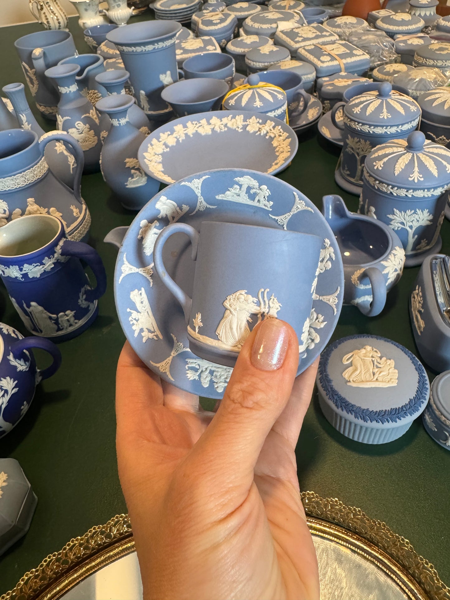 Wedgwood Lavender light blue espresso set cup and saucer