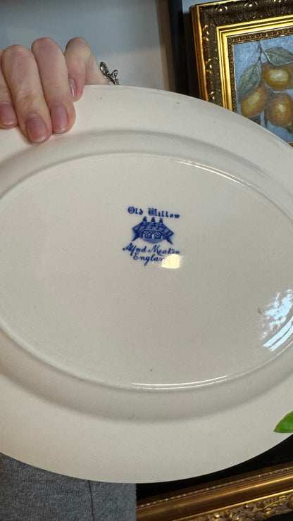 Blue Willow platter 12x9.5”