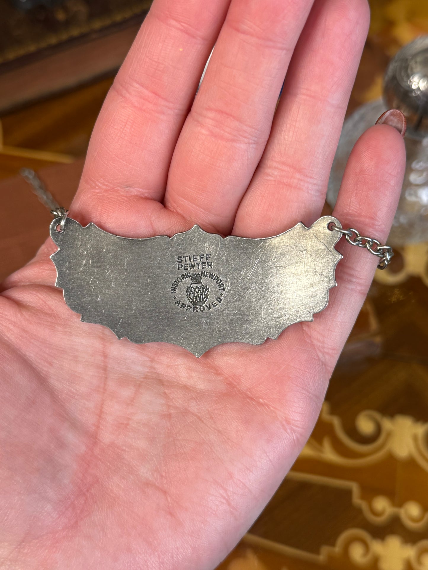 STEIFF Pewter Liquor Tags: Sold Separately