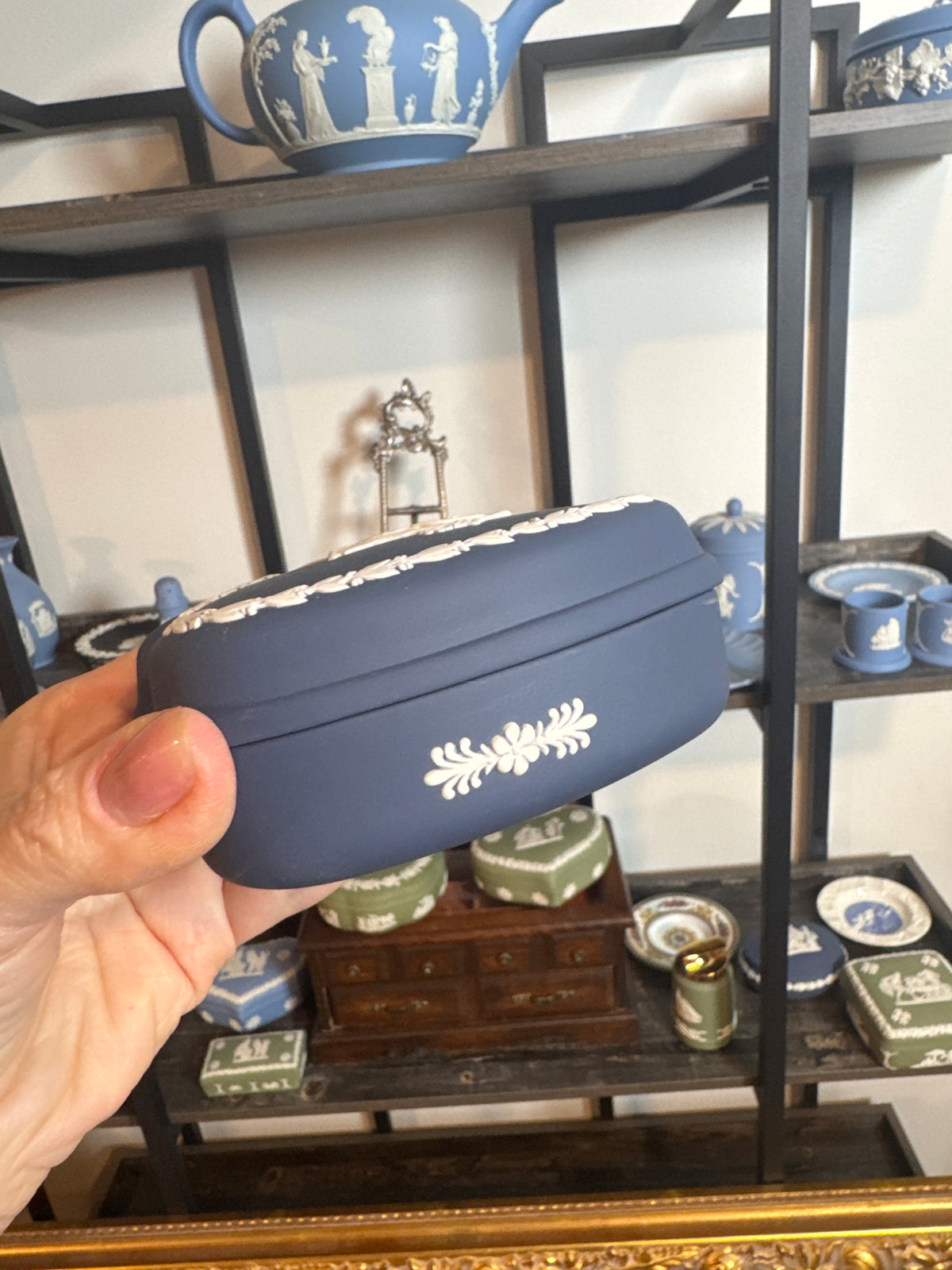 Wedgwood dark blue trinket box
