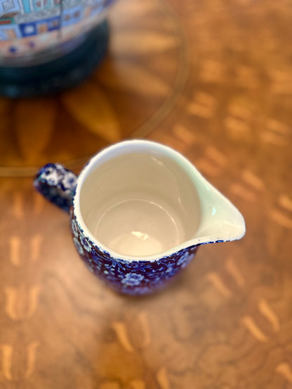 Vintage Burleigh Blue Calico Pitcher