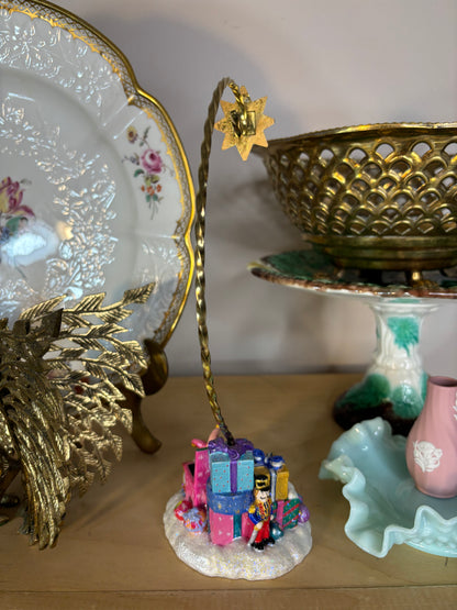 Radko ornament stand with toy box decor!