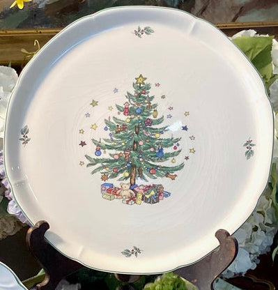 Set of 2 vintage Christmas tree platter & serving bowl  from Nikko