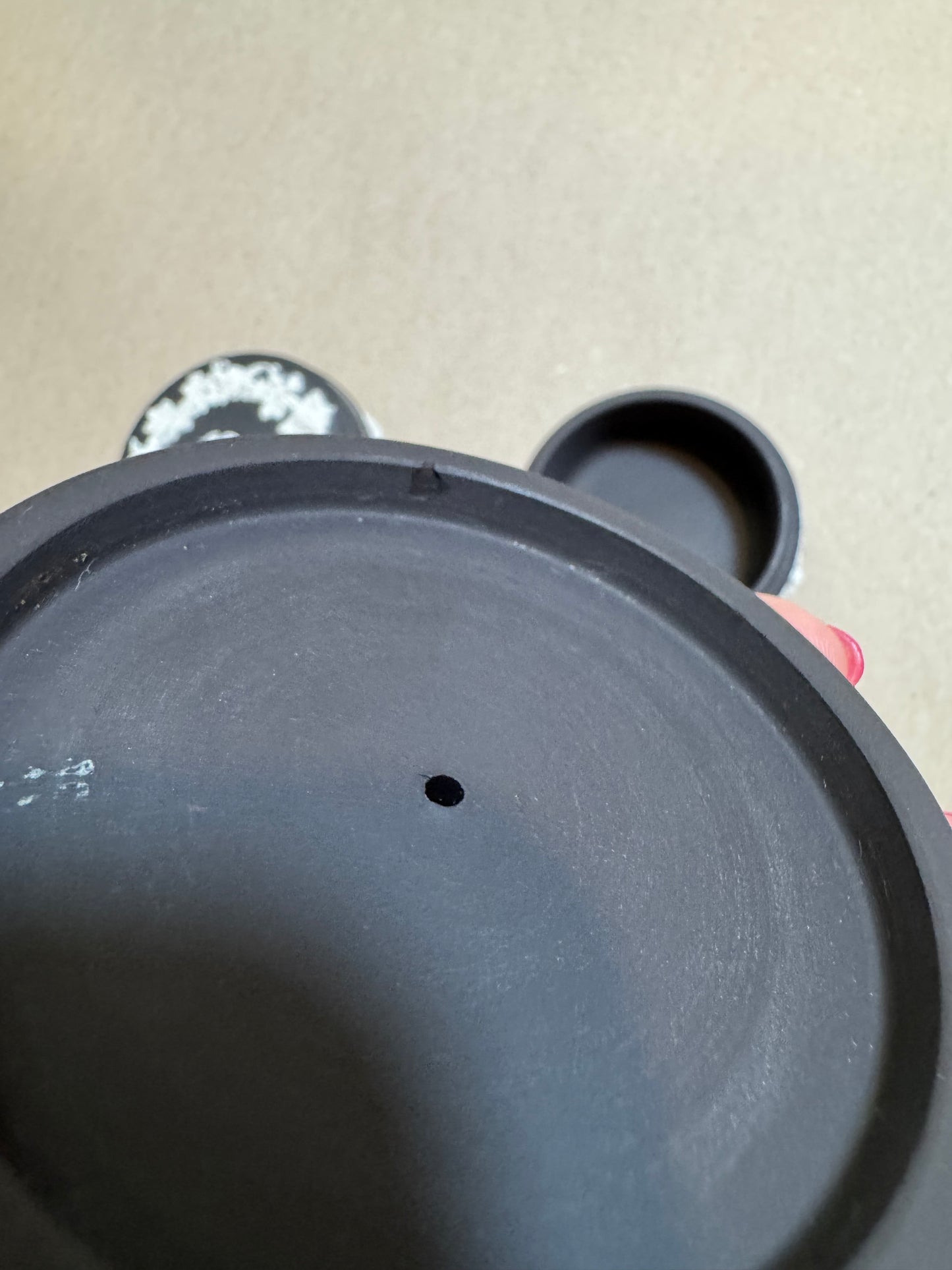 Black bassalt Wedgewood lidded round box 3x2.25