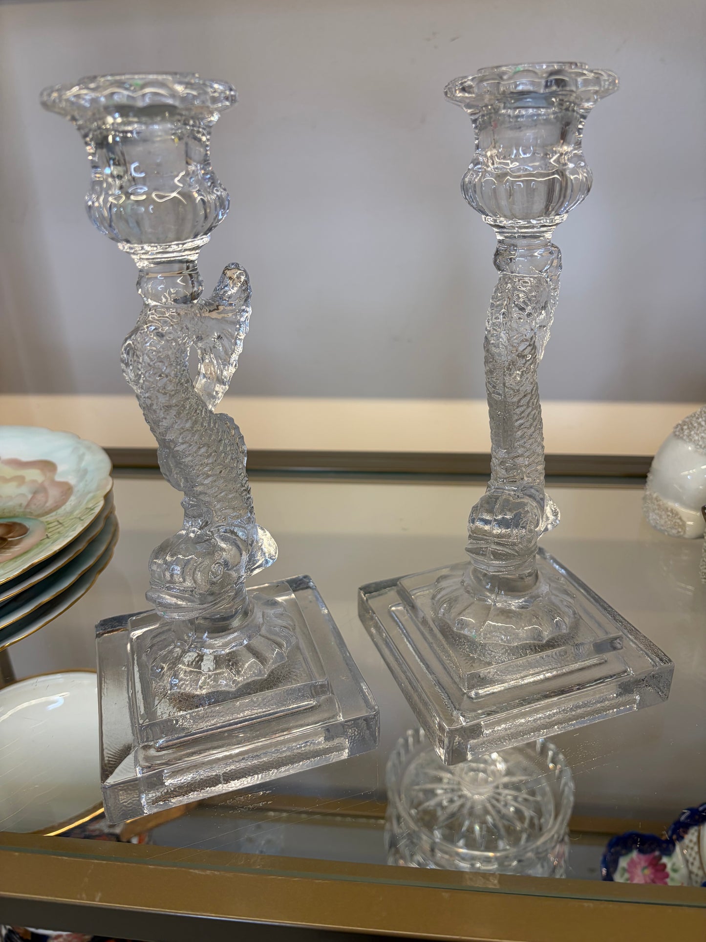 Beautiful koi fish candleholders pair!