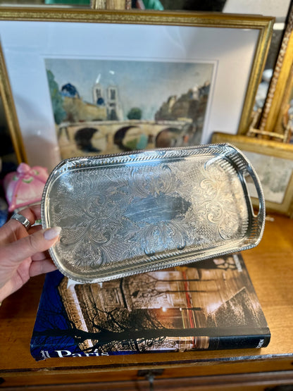 Sheffield Silver Plate on Copper Gallery Tray – England, 12"