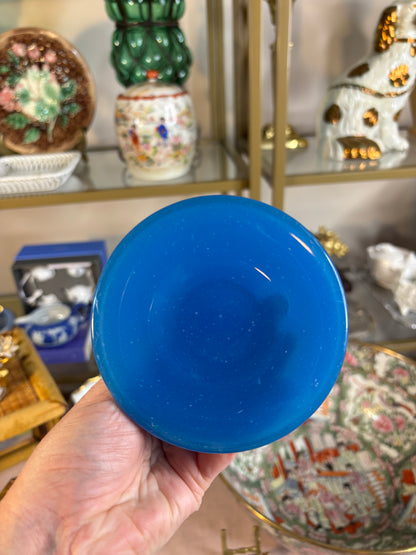 Beautiful opaline glass pedestal with gold! As is!
