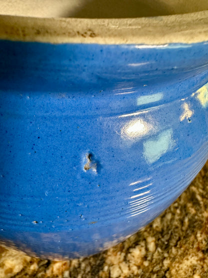 Reserved for K. Schrader Hearts for Spokane Charity Auction - VINTAGE FRENCH BLUE CONFIT POT