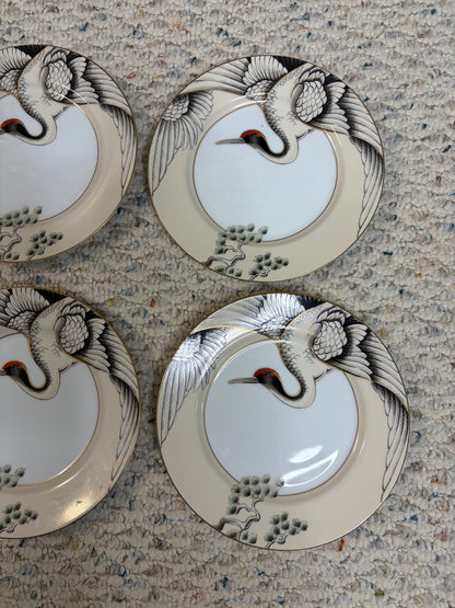 Lovely Fitz and Floyd crane plates set of 6!