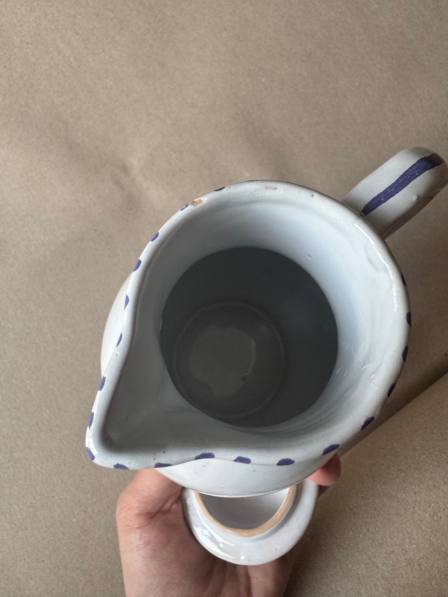 Hand-Painted Portuguese Ceramic Lidded Syrup Jug | Made Silveira Pottery, Portugal