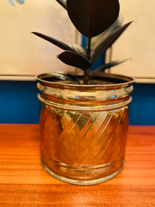 Vintage 10” Brass X-Large Planter Pot - Hollywood Regency