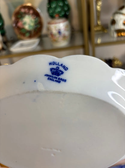 Beautiful Johnson Brothers platter in the Holland Flow Blue pattern!