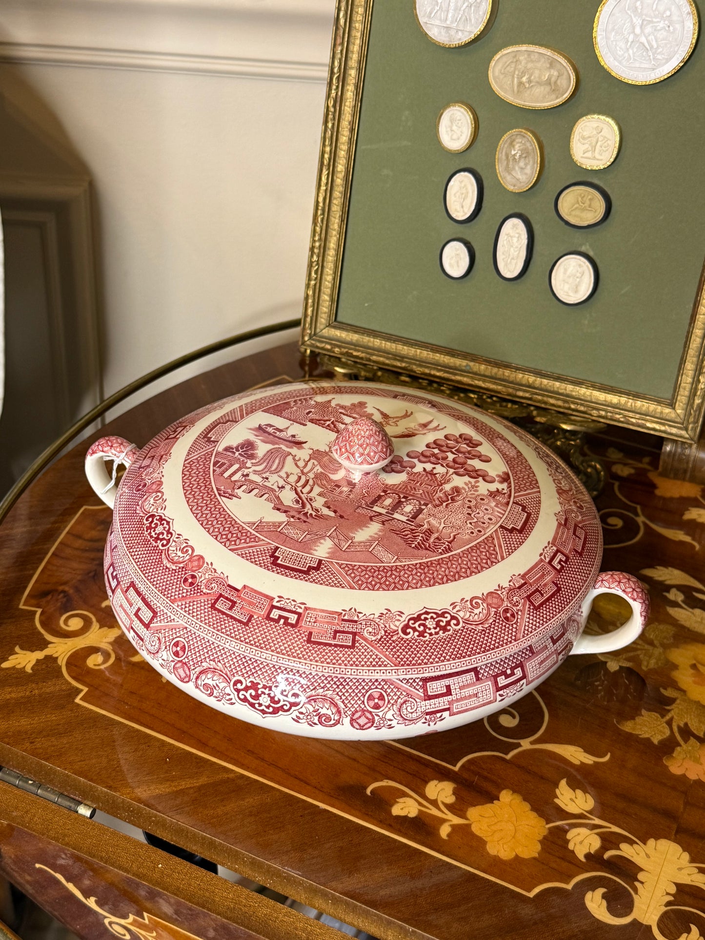RESERVED - THERESA - RED WILLOW COVERED VEGETABLE DISH