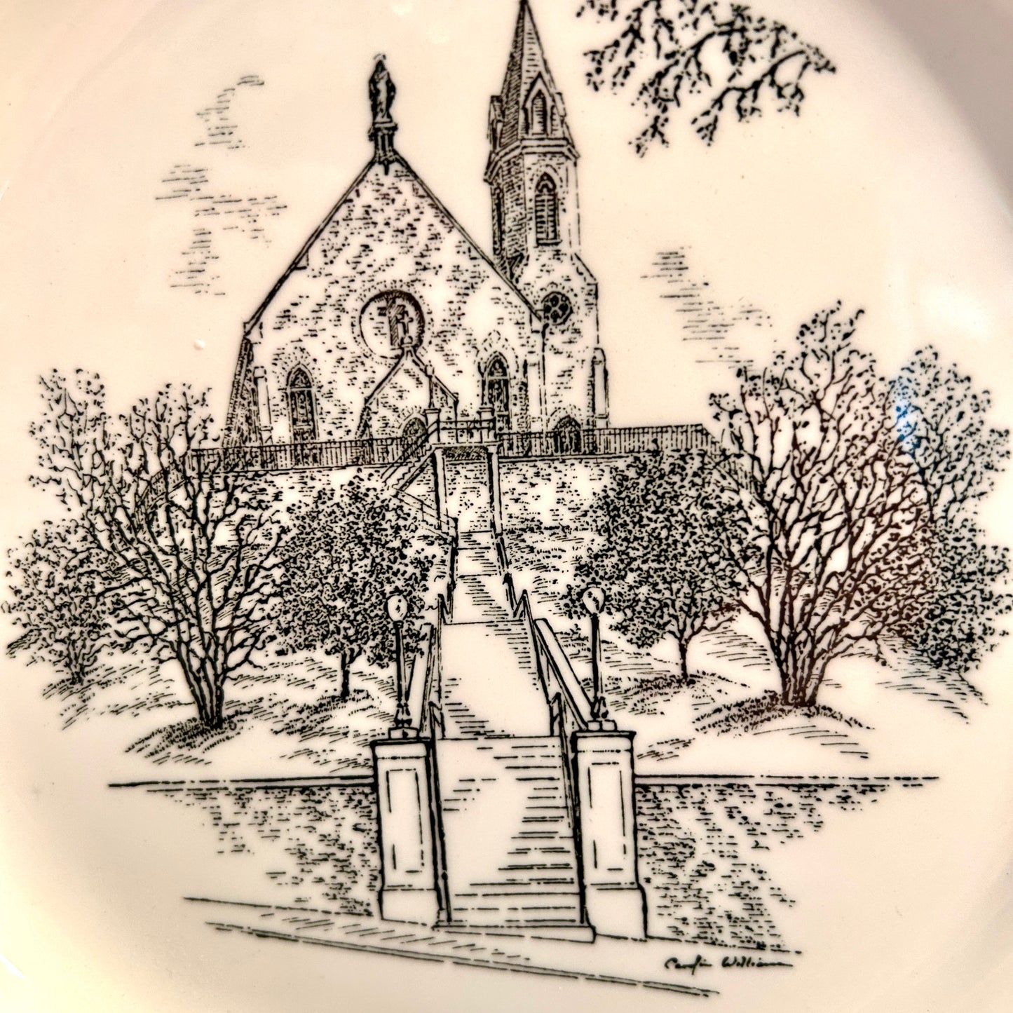 Gorgeous vintage plate in black  & white by Wedgwood