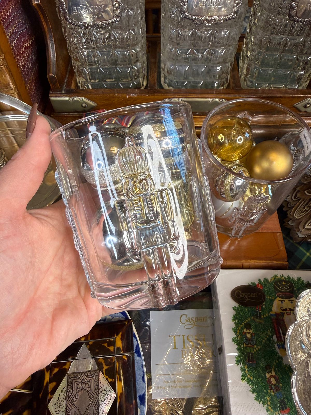 Set of Two | 11 oz Nutcracker Non-Leaded Crystal Double Old Fashioned Glasses | Christmas Cocktail & Whiskey Tumblers |
