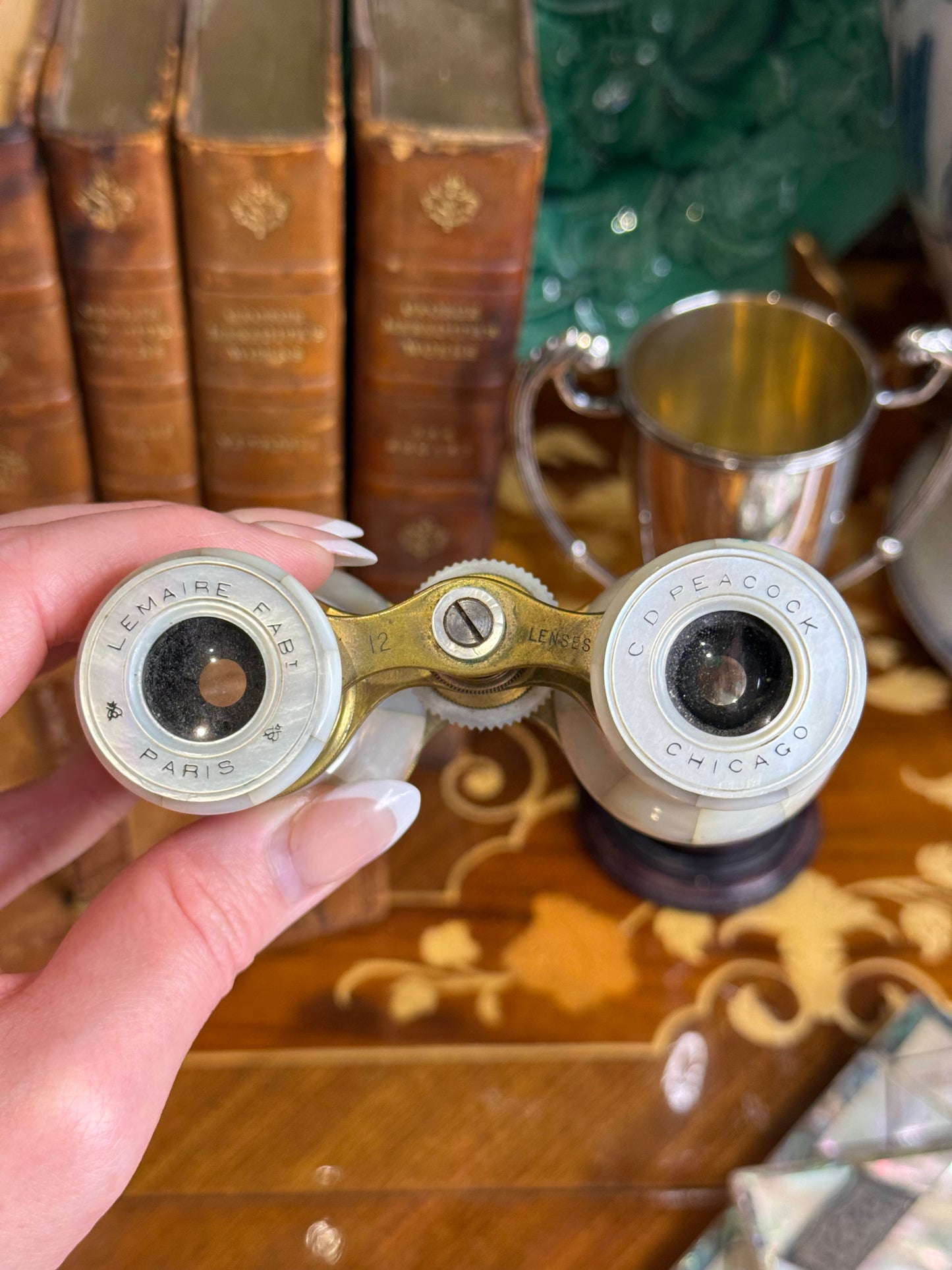 Antique French Mother-of-Pearl Opera Glasses | Lemaire Paris for C.D. Peacock Chicago