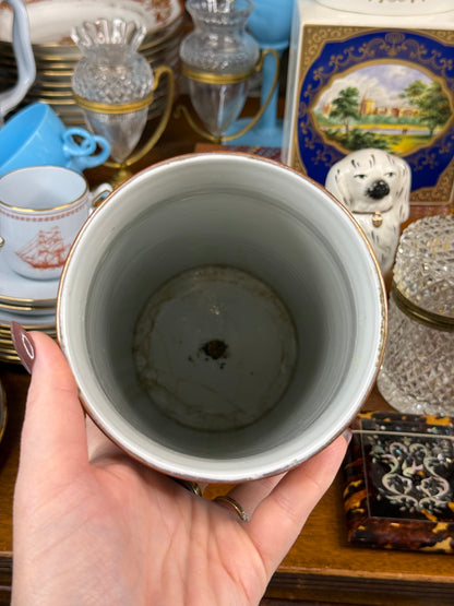 Antique 1920’s Chinese Rose Medallion Famille Rose Cylindrical Vase / Brush Pot | 9.75” Tall