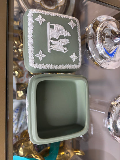 Wedgwood sage green square trinket box!