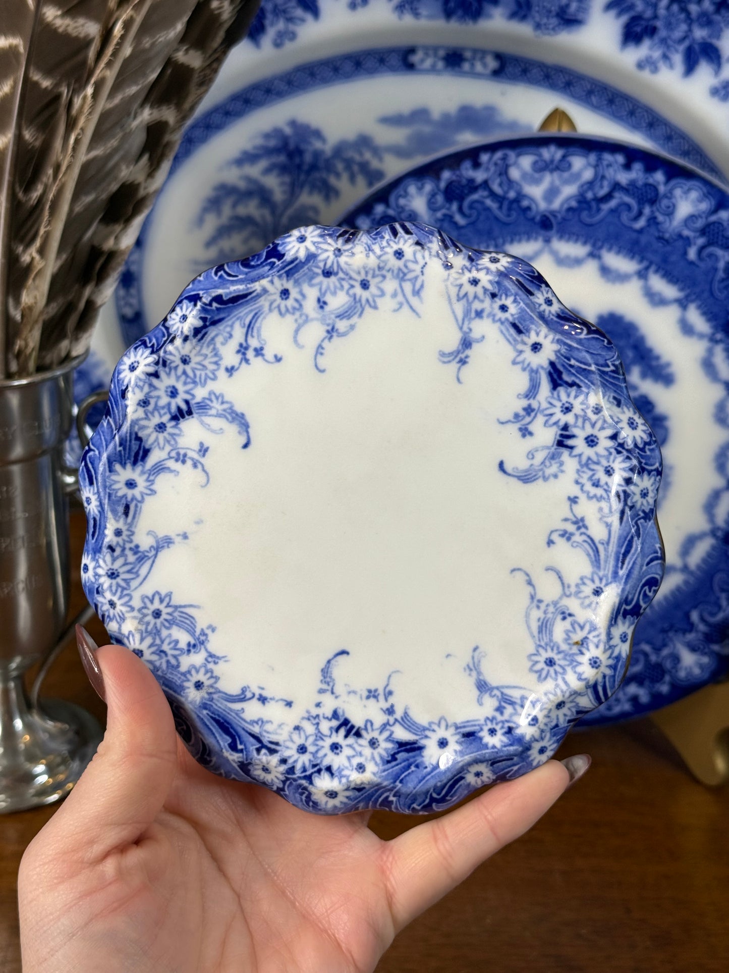 DA4379 - Royal Doulton flue blue pot stand, c.1900