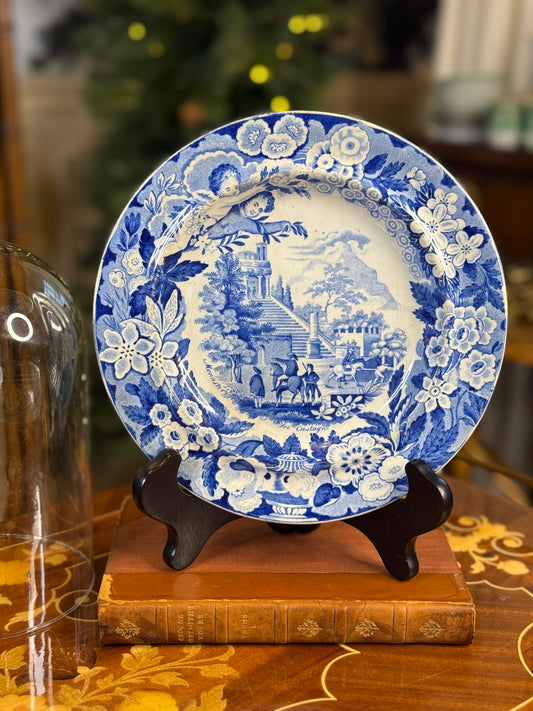 RESERVED - AMYLEA - Antique Don Pottery Blue & White Transferware Plate | Samuel Barker & Son | 8.25”