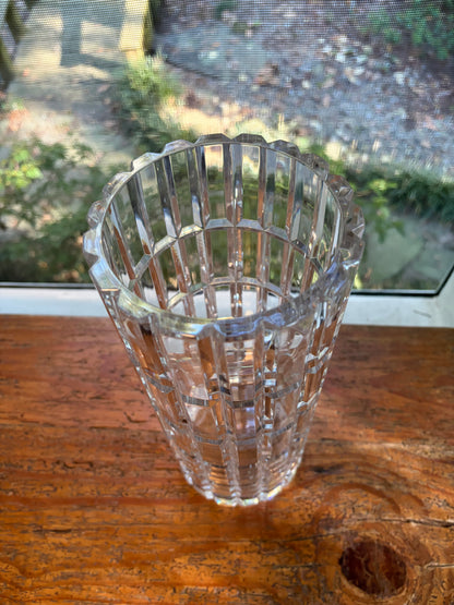 Stunning Dresden crystal 12” tall vase!
