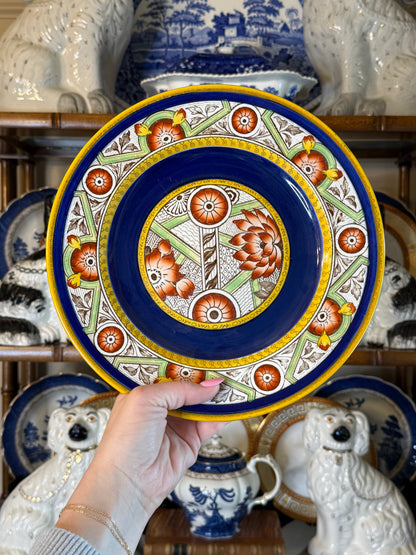 Antique Wedgwood Argenta Majolica Plate | 10.5”D | Etruria England | c.1878–1890