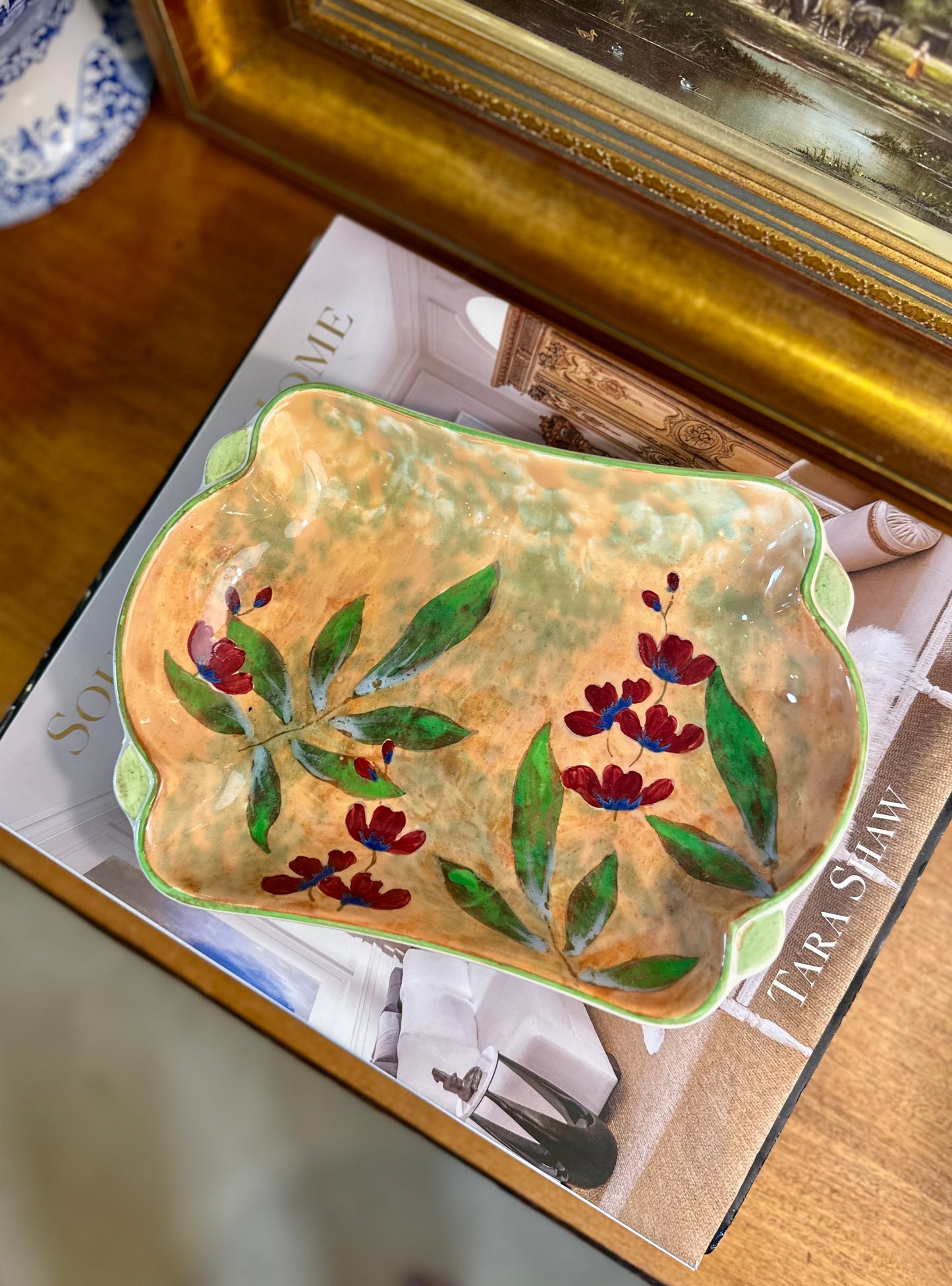 Vintage Royal Doulton Hand Painted Porcelain Tray Dish, Made in England, 9"