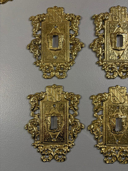 Gorgeous Virginia Metalcrafters brass switch plate cover for single switch! 6 available; sold separately!