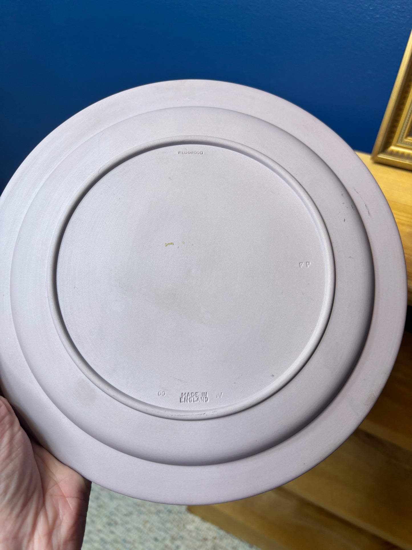 RARE Wedgwood Lilac Jasperware Trophy Plate featuring a white bas-relief of the Greek goddess Aurora in her chariot!