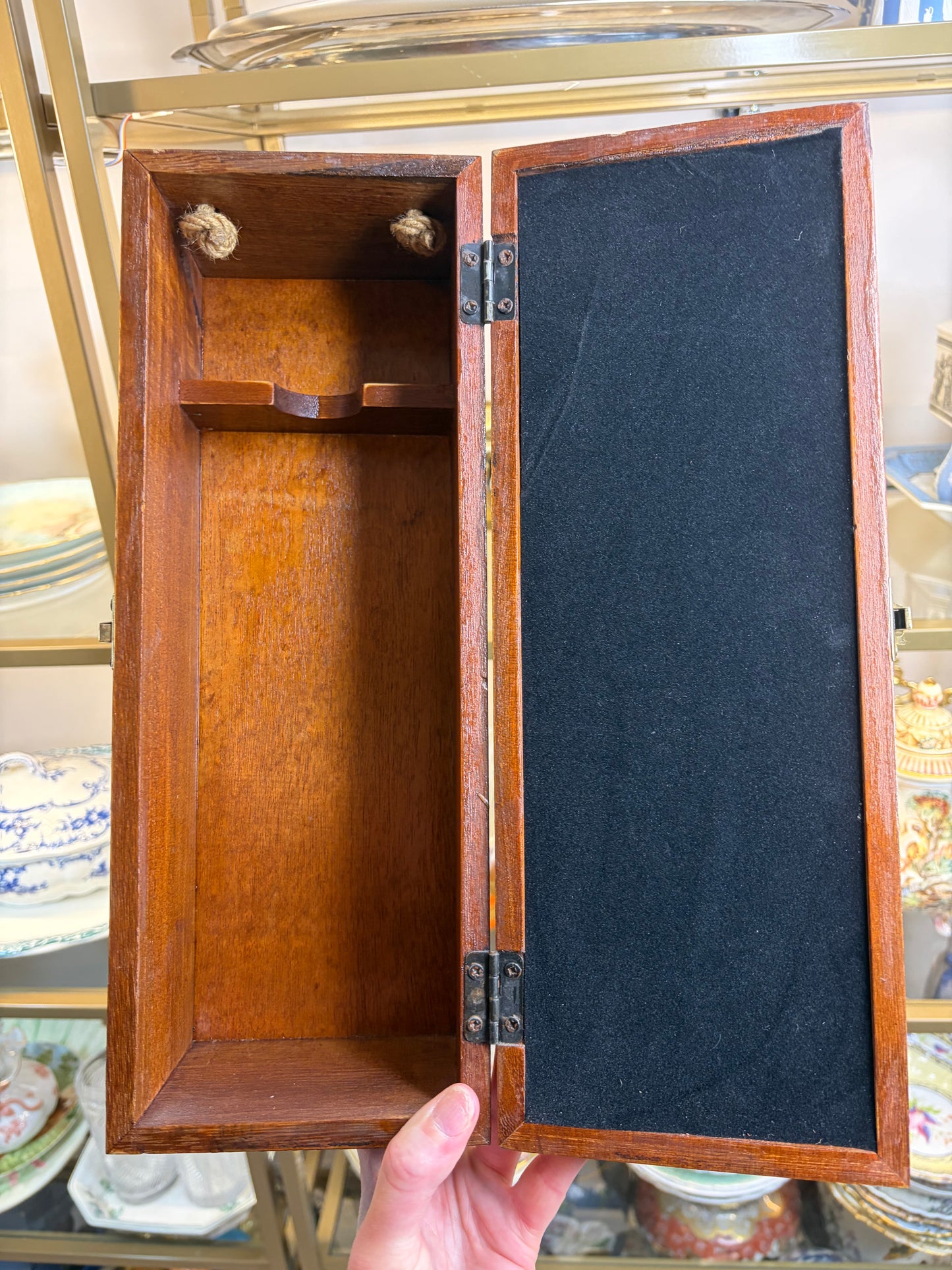Lovely nautical wooden wine box display holder!