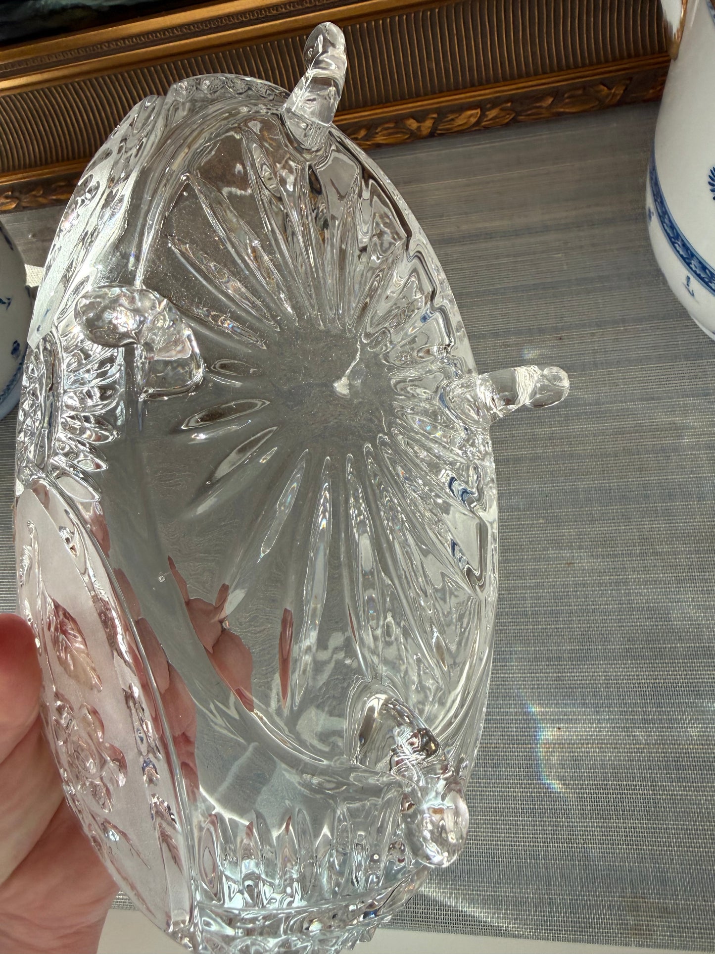 Vintage 11” Etched Floral Heavy Crystal Footed Vase - Pristine!