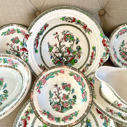 Antique Maddox and Johnson Brothers of England Indian Tree 12 piece set bundle