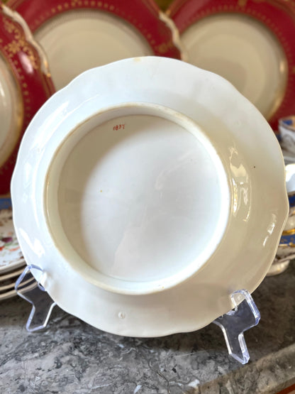 Stunning Antique English 21-Piece Porcelain Tea Service | French Blue, Hand-Painted Florals & Gilt - Attributed to Coalport