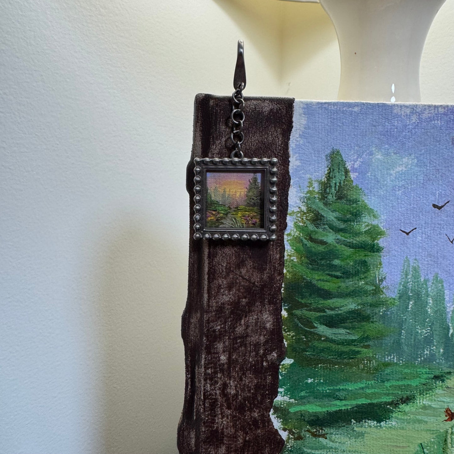 Reserved Live 07/04 bookmark with original oil painting