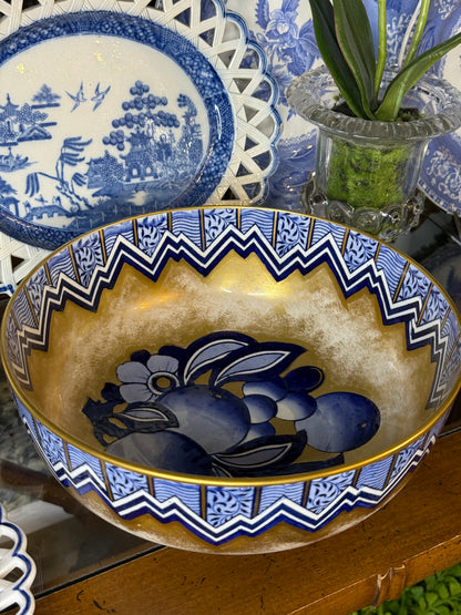 Antique Losol Ware Blue & Gold Bowl | c. 1920 | DA4233