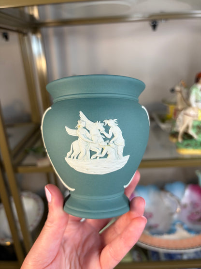 Beautiful teal Wedgwood vase!