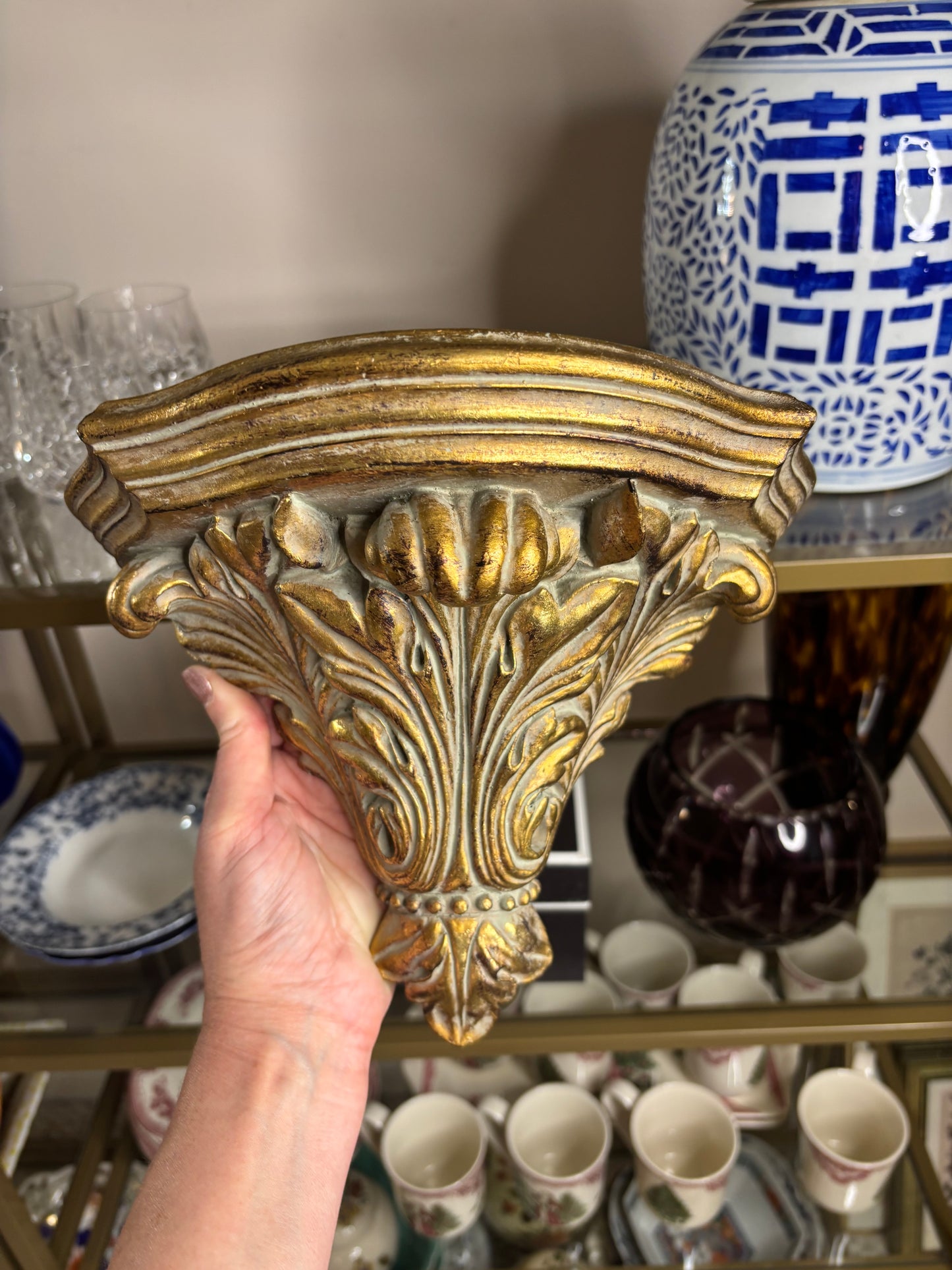 Lovely wall sconce/shelf!