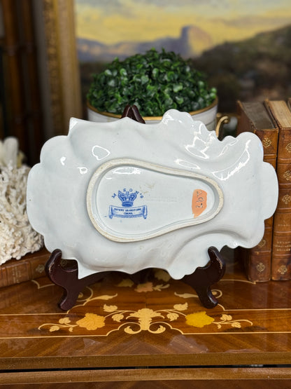 Antique Mason’s Ironstone Shell-Form Dish – Blue & White, c. 1890, 10” Long
