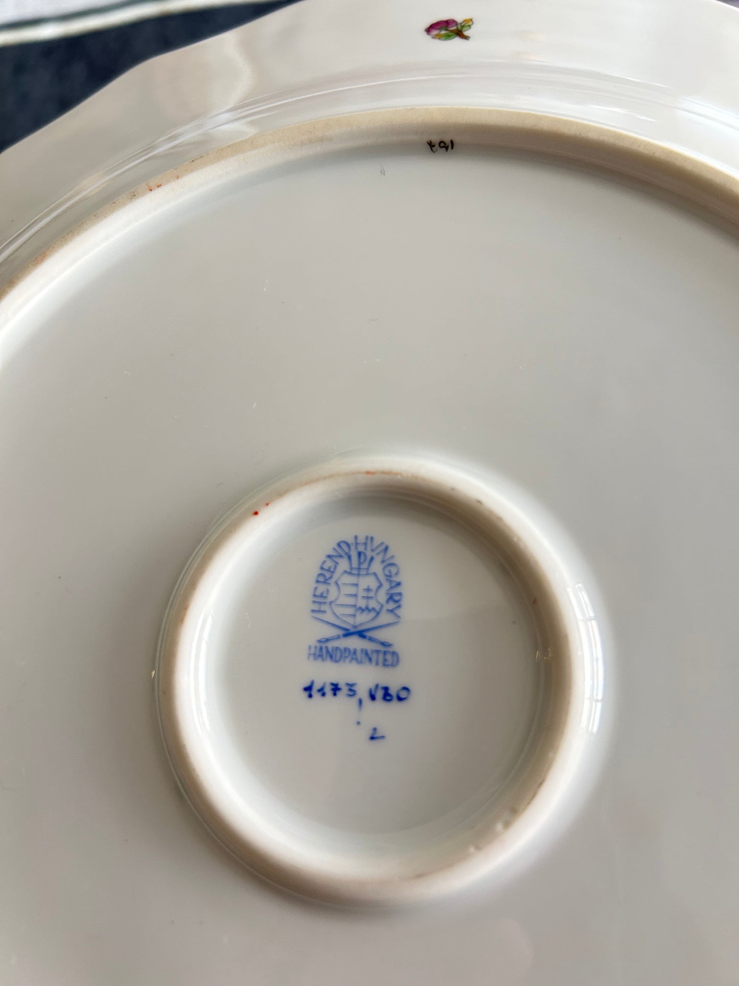 Large Round Older Herend Queen Victoria Tray