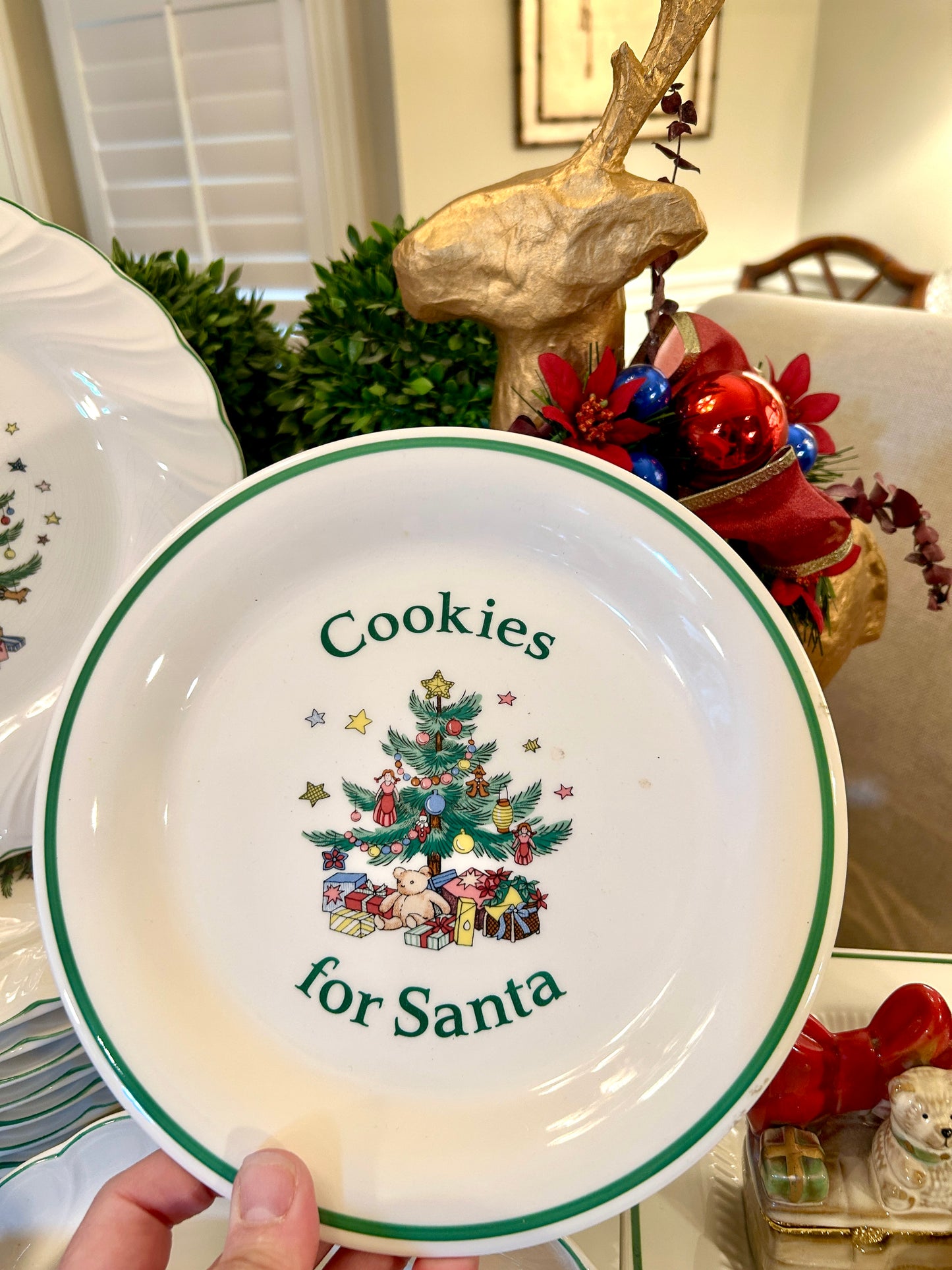 Vintage nikko “cookies for Santa” 8”D plate