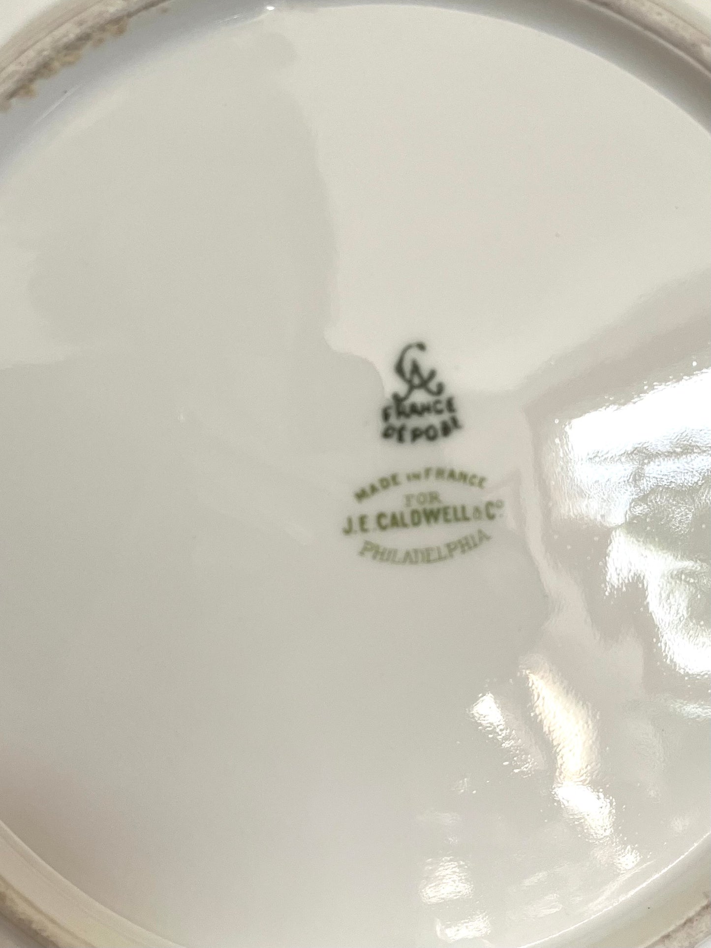 Set of 10 Antique Dinner Plates | Charles Ahrenfeldt for J.E. Caldwell Philadelphia | Hand Painted Florals | c.1891–1896