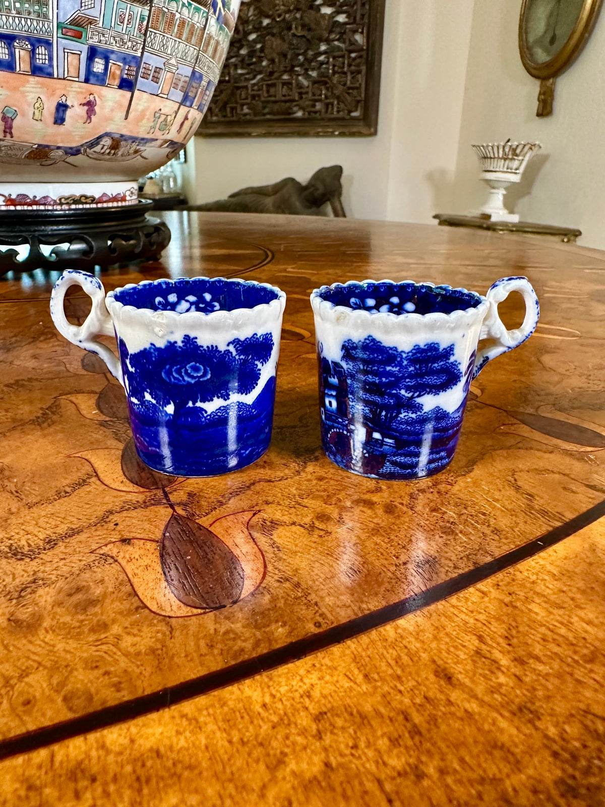 Early 20th Century Copeland Spode Tower Blue Demitasse Flat Cup