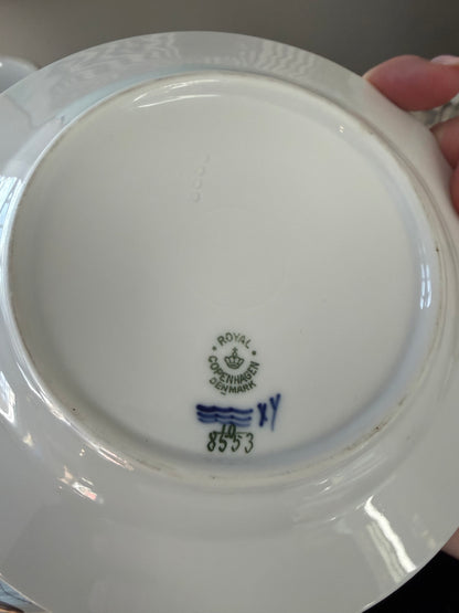 Vintage Set of 5 Blue Flowers by Royal Copenhagen - Blue & White Porcelain Bread & Butter Plates