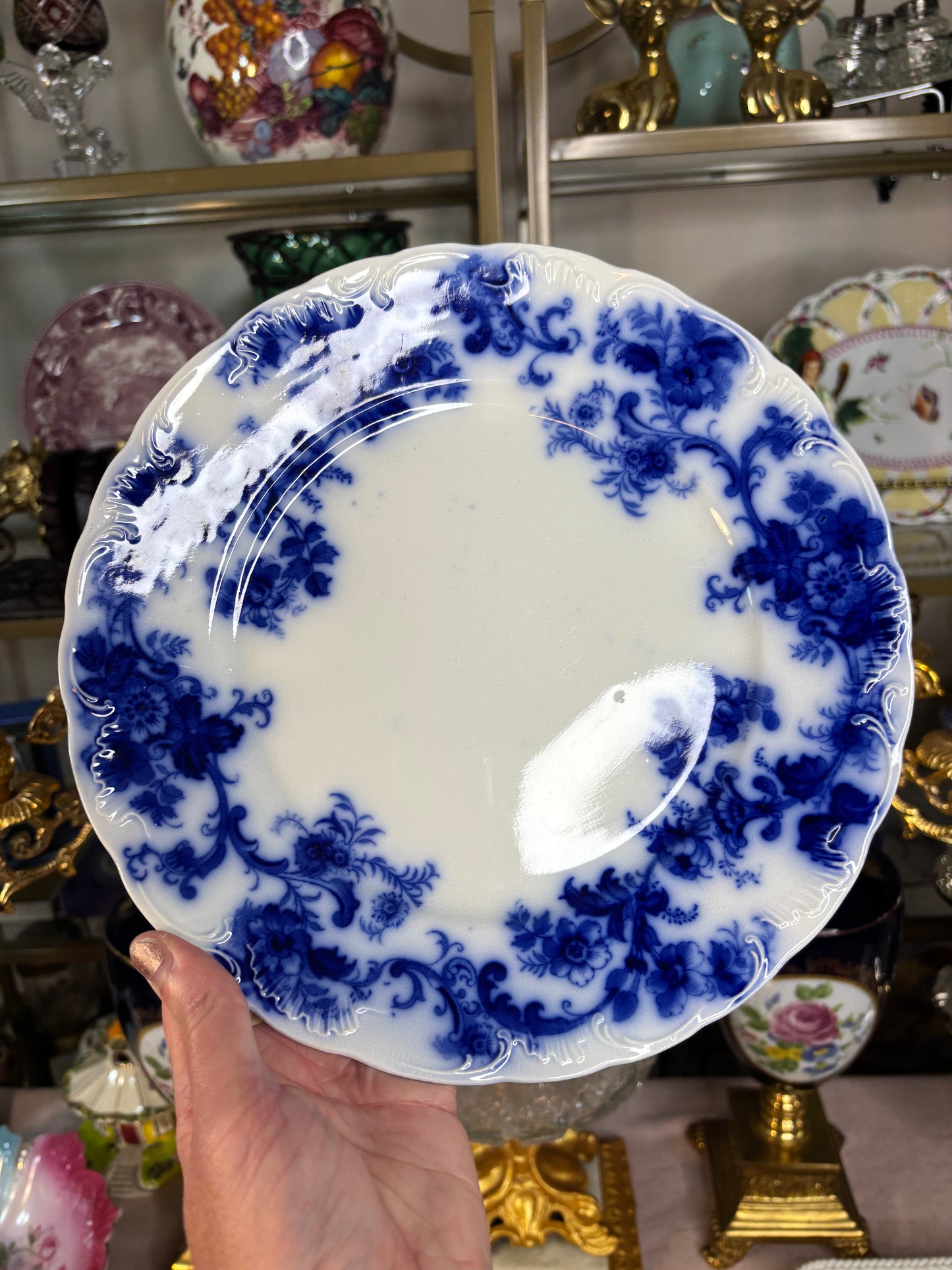 Lovely flow blue plate!