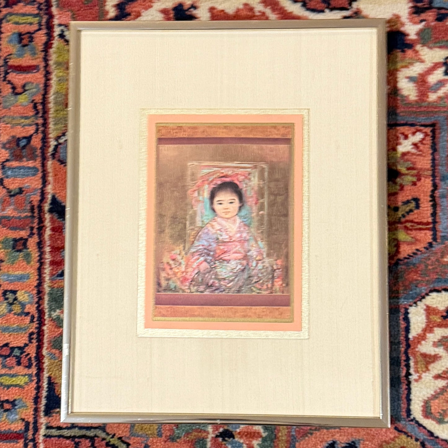 Set of two vintage  lithograph prints by renown American artist Edith Hibel 14 x 11 ea