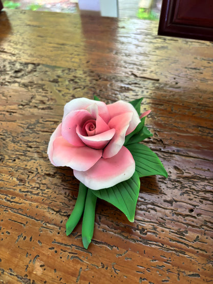 Beautiful Capodimonte Pink Rose!